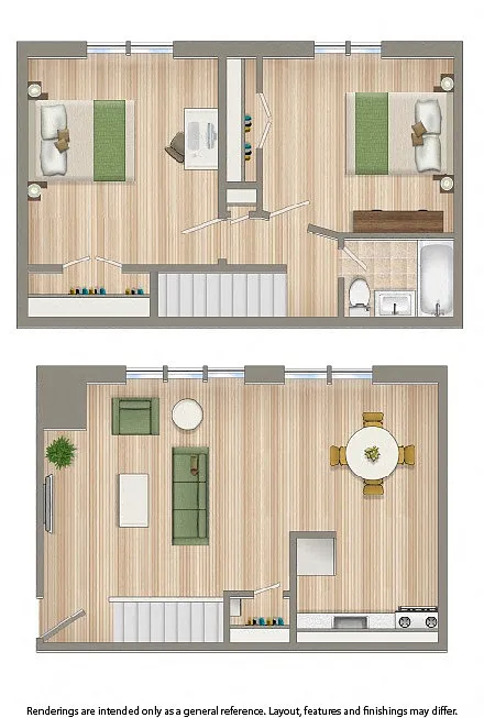 Floor plan Two Bedroom Duplex