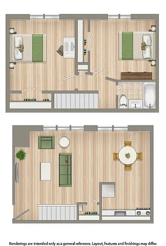 Floor plan Two Bedroom Duplex