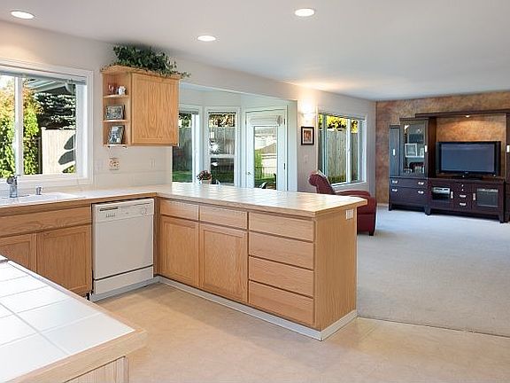 Open plan kitchen and family room