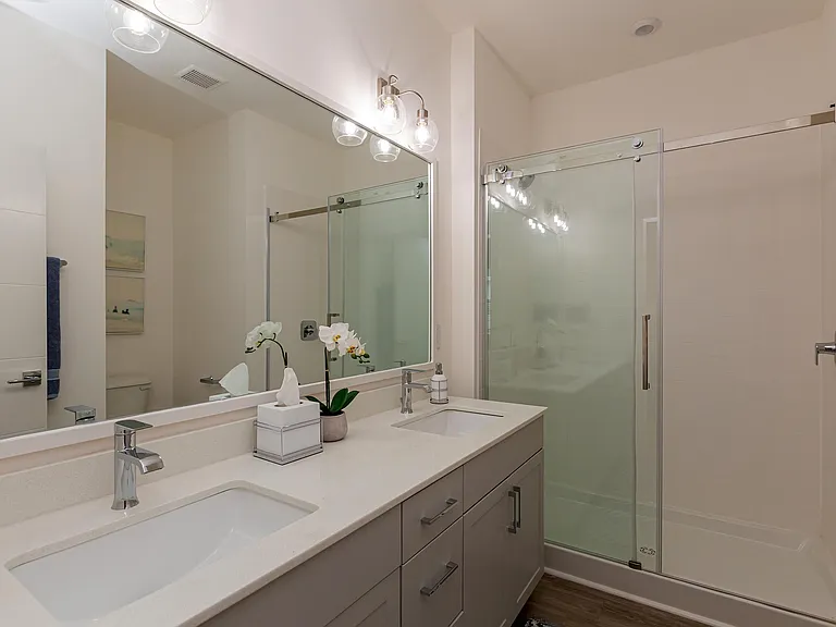 GLASS SHOWERS AND MOEN HARDWARE