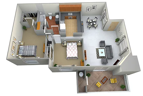 Floor plan 2 BED 1 BATH