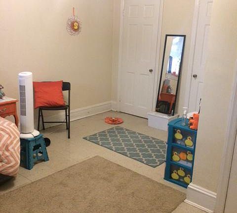 Larger of the Two Bedrooms with 2 hanging closets and one cl