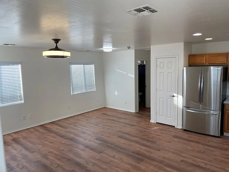 Open living room and kitchen