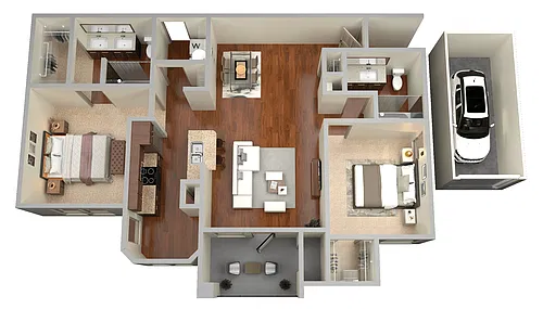 Floor plan 2 bed / 2 bath - B3