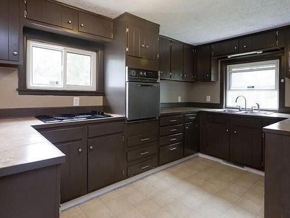 Kitchen with view of river while doing dishes!