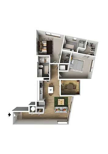 Floor plan 2 Bedroom Type A
