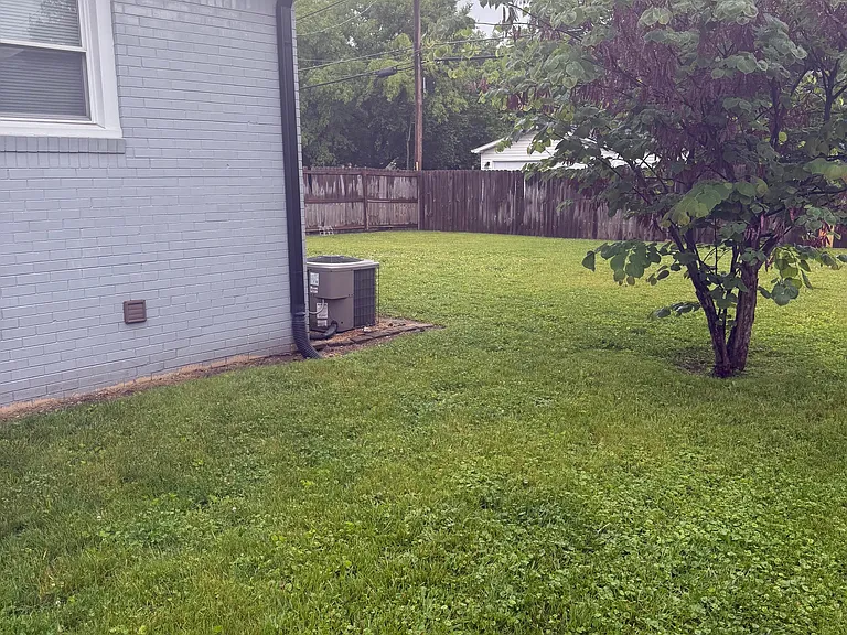 large fenced in backyard