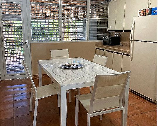 kitchen with dining table.