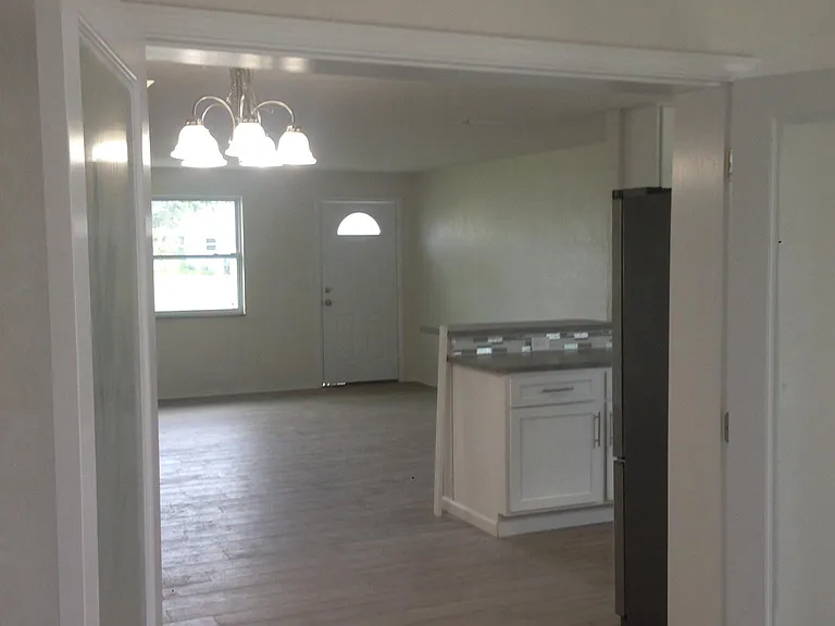 looking from family/bedroom through kitchen dinning area fro