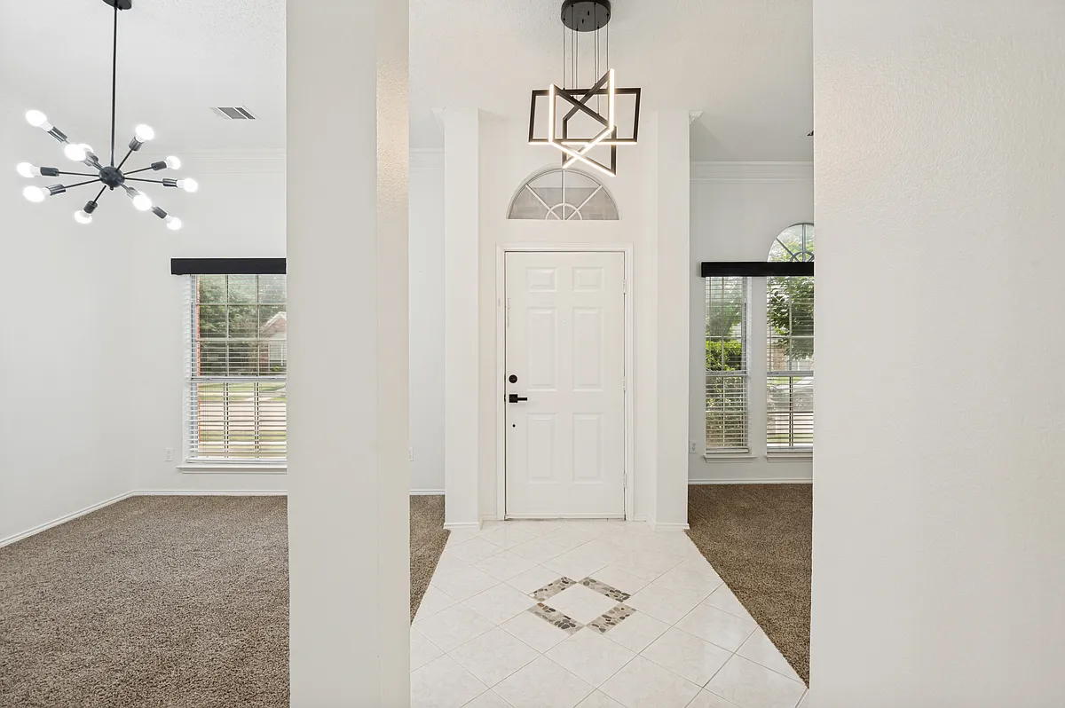 Entry hall with living & dining rooms to each side. - 3805 Pine Valley Dr
