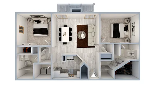 Floor plan B2-2x2 Renovated