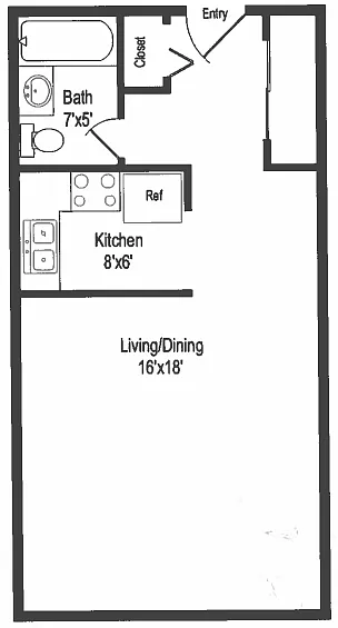 Floor plan Studio-R