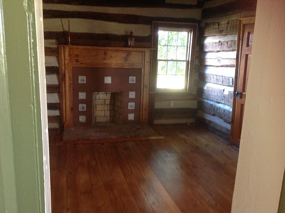 Living room with working fireplace