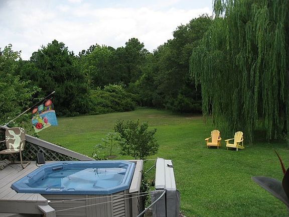 Backyard with hottub