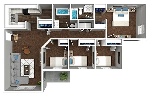 Floor plan 4 Bedroom 2 Bath