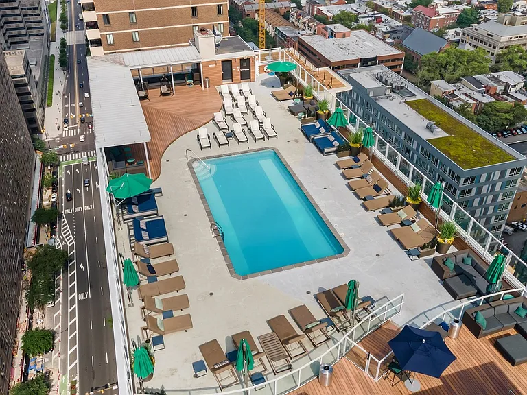 Enjoy both a rooftop pool and social deck overlooking downtown Philadelphia