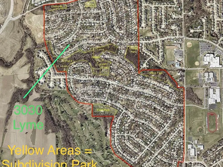 Map of subdivision parks and common ground