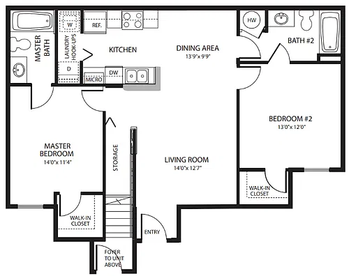 Floor plan Spring Haven II - 2 Bedroom