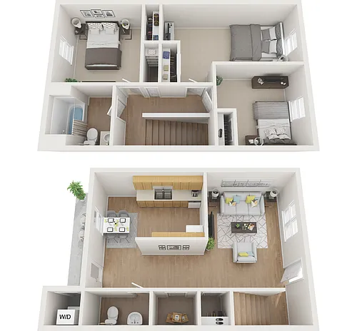 Floor plan 3 Bed 1 and half bath