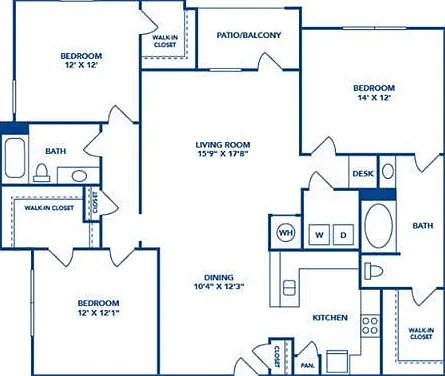 3 Bedroom | 2 Bath | 1491 SF 3 Bedroom | 2 Bath | 1491 SF