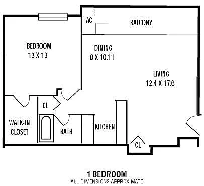 Floor plan 1Bedroom 1Bathroom