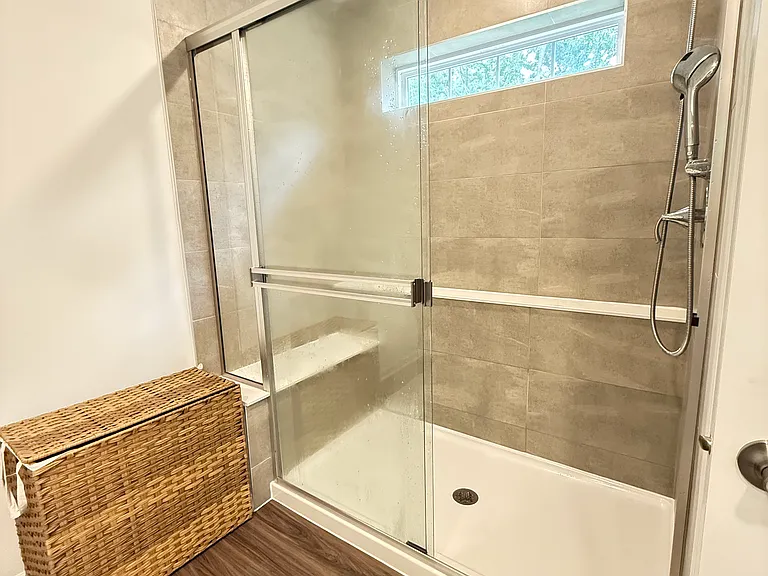 Shower in the master bathroom