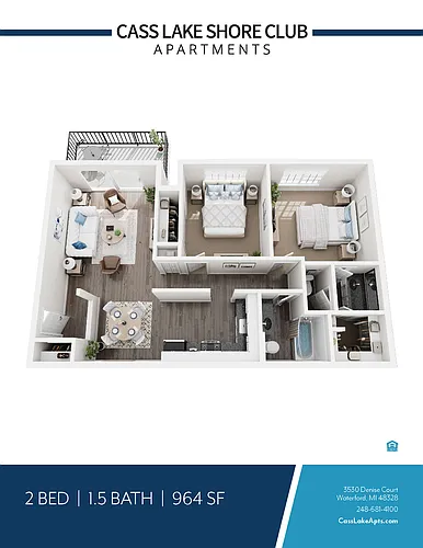 Floor plan 2 Bedroom 1.5 Bathroom