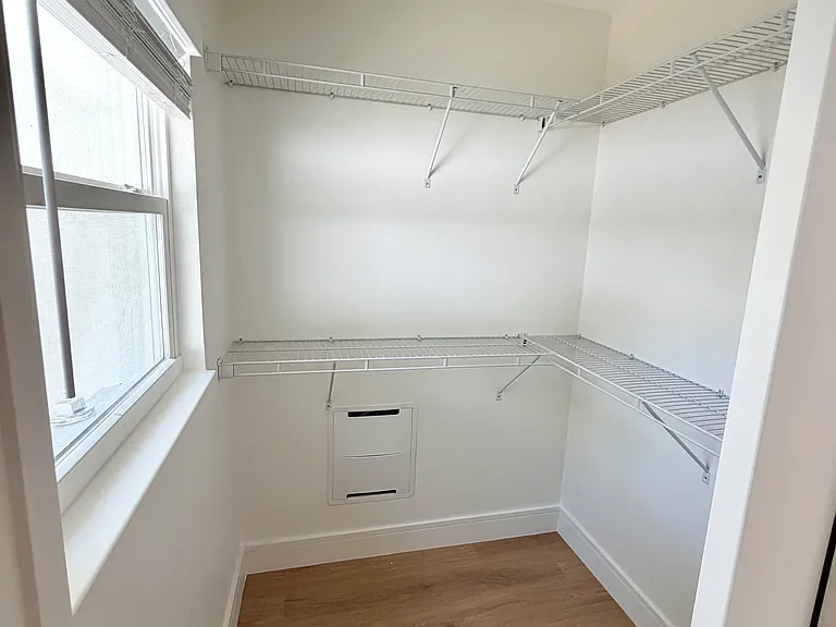 Master walk-in closet with window