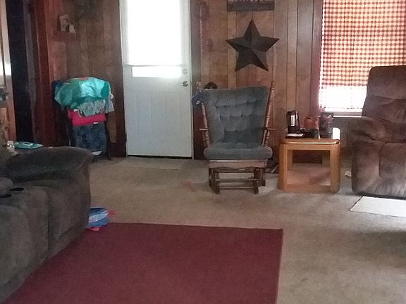 View into living room from dining