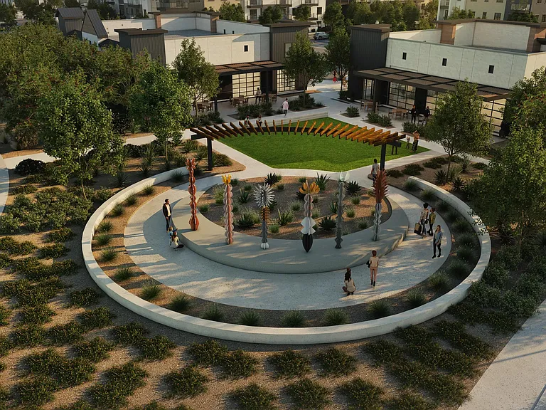 Modera Chandler's community greenspace and scenic trails offer open lawns, landscaped paths, and outdoor space to relax, unwind, and explore.
