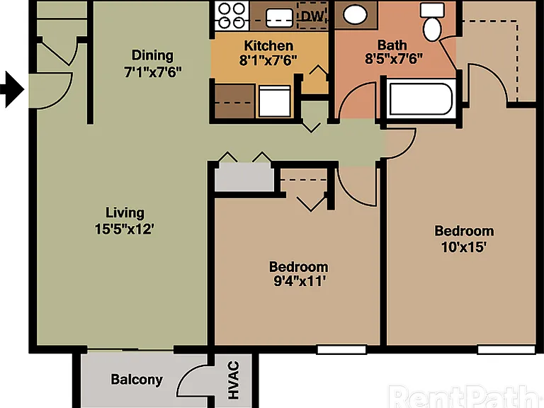 2 Bedroom Floor Plan 2 Bedroom Floor Plan