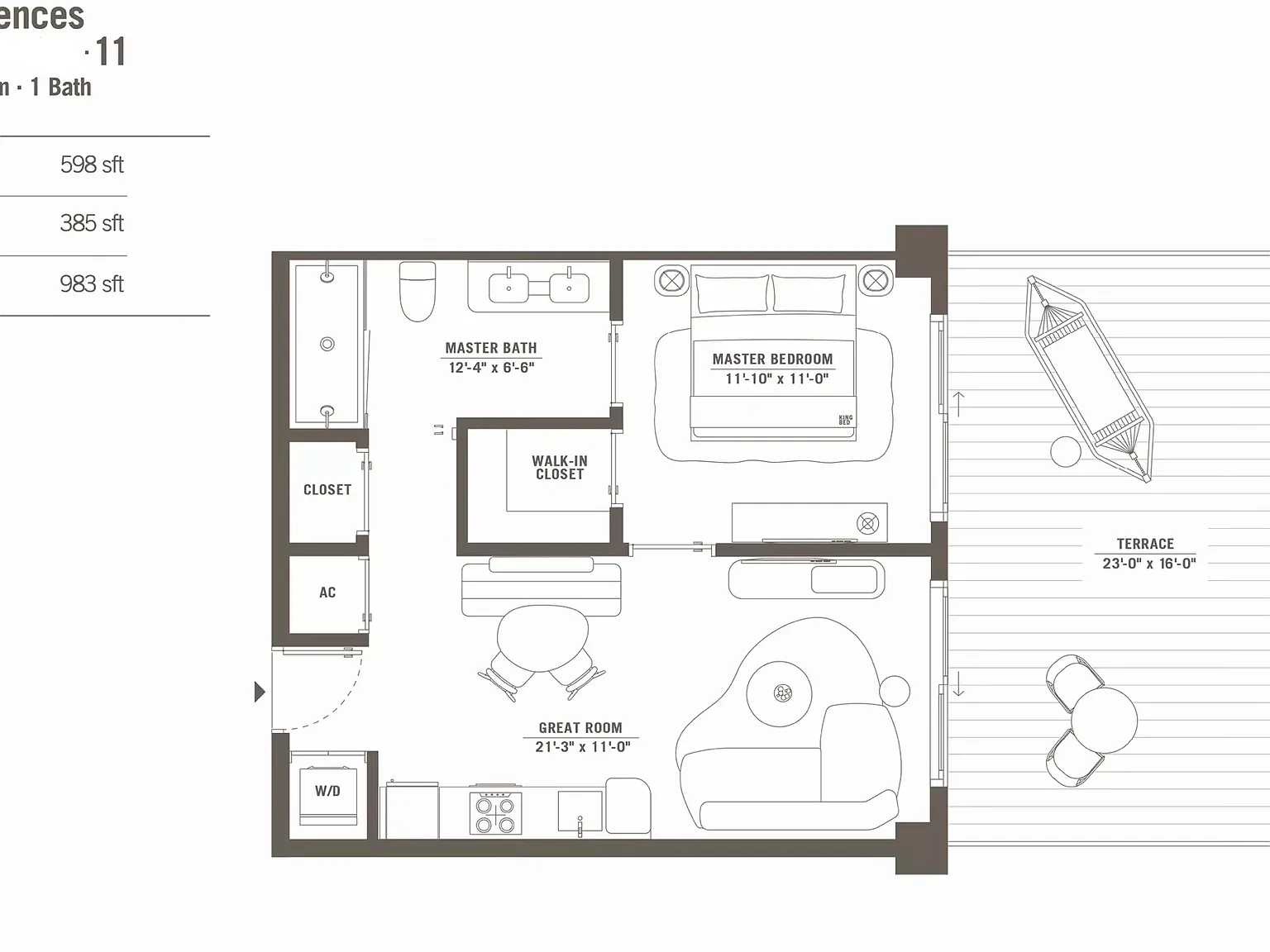 1 bed, 983 sqft, $3,800 — Photo 3
