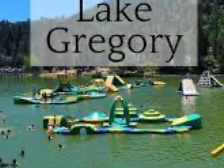 Lake Gregory - steps away from home, water slides, jumping balloons into water, boat rental, fishing, beach side.