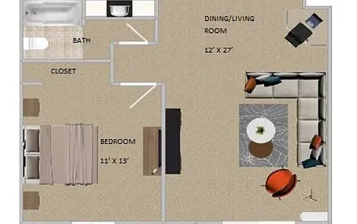 Floor plan 1 Bed
