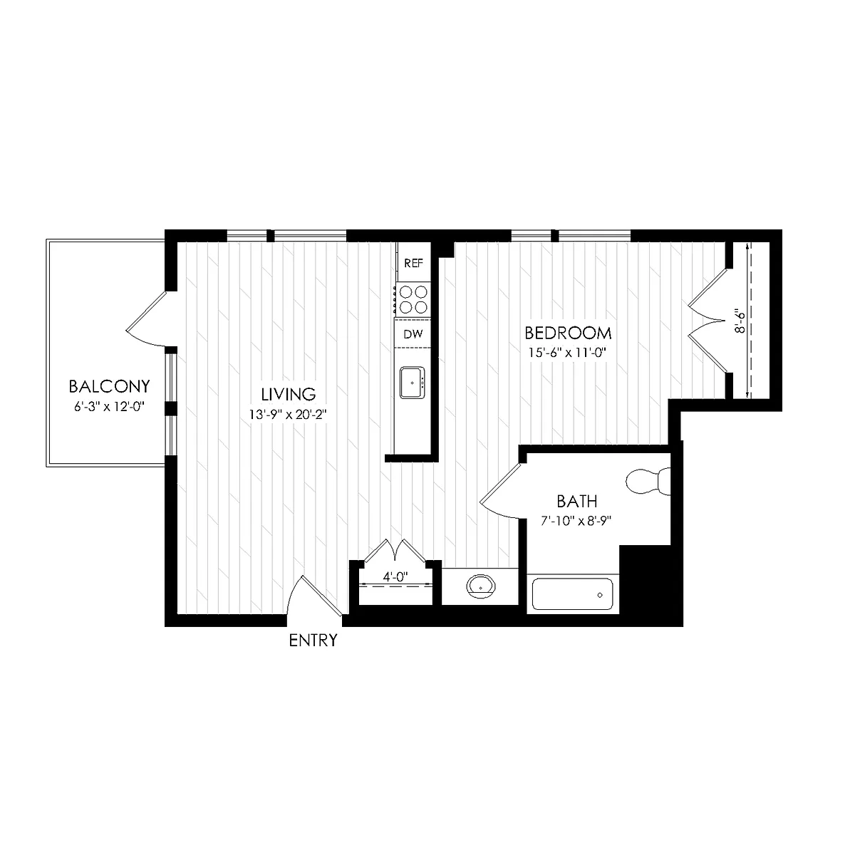 Floor plan Studio - Large 585 sqft