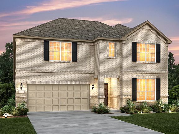 Exterior A with shutters and 2-car garage