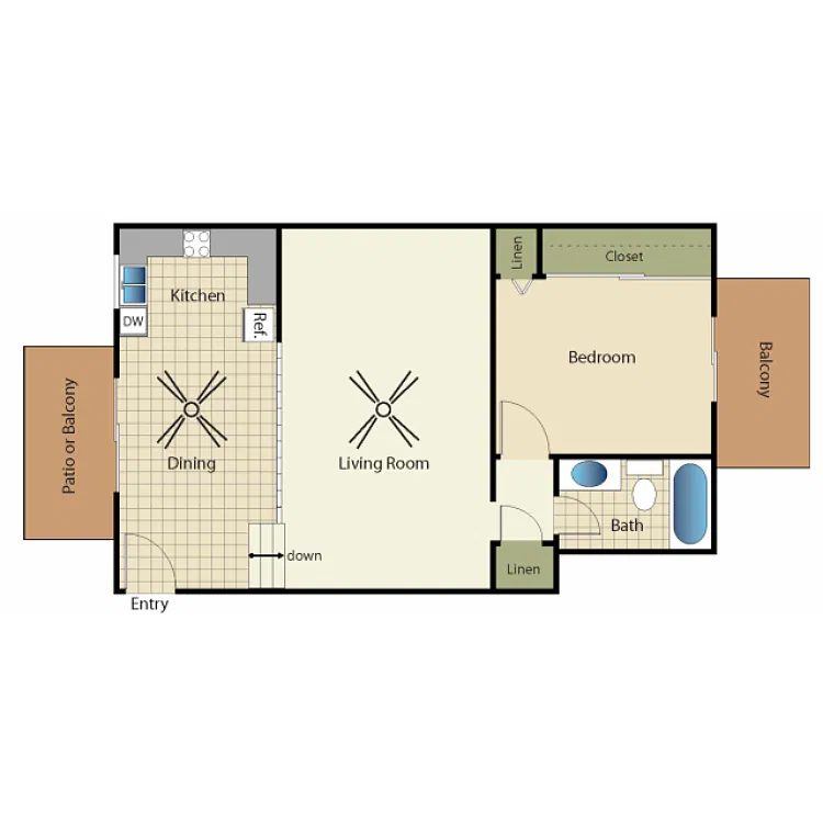 Floor plan 1 Bedroom 1 Bath