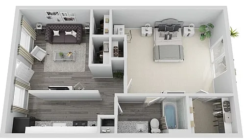 Floor plan 1 Bedroom, 1 Bathroom