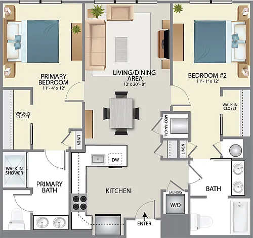 Floor plan B1A-W