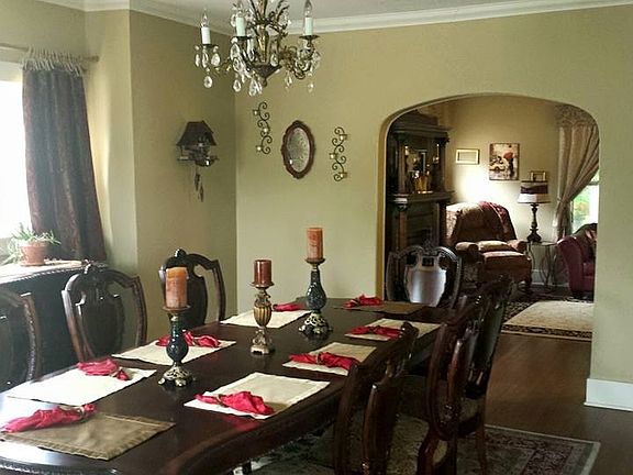 large dining room with 8 person table