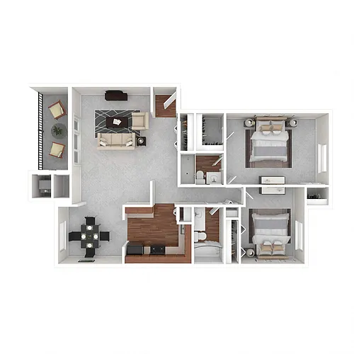 Floor plan 2 Bed 2 Bath