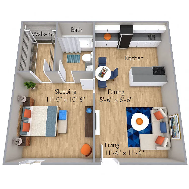 Floor plan One Bedroom A