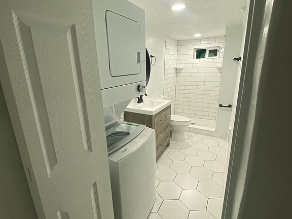 W/D located inside bathroom