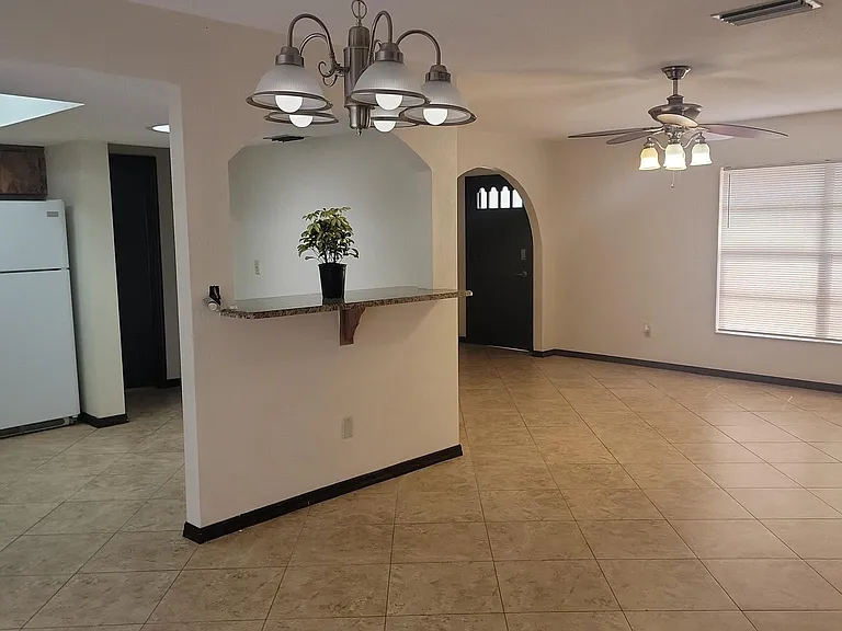 Kitchen dinner and living room