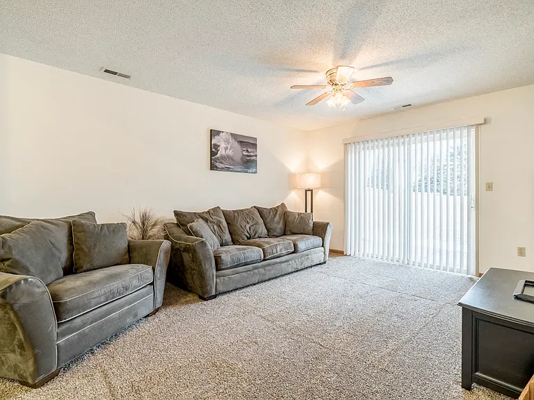 The spacious living room in our Maple floor plan.