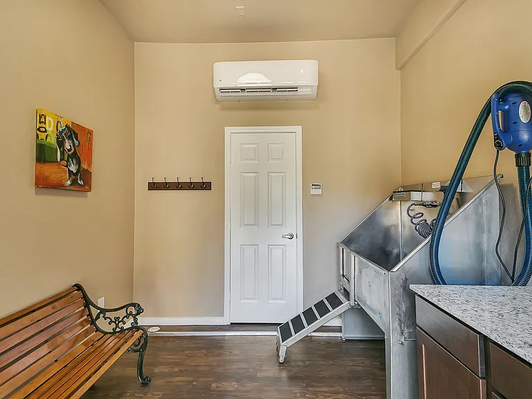 Luxury pet spa with pet wash and pet drying station.