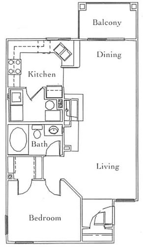 Floor plan 1X1H