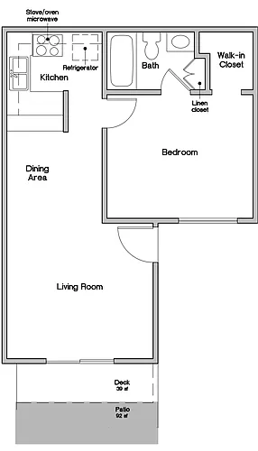 Floor plan 1 Bedroom 1 Bath