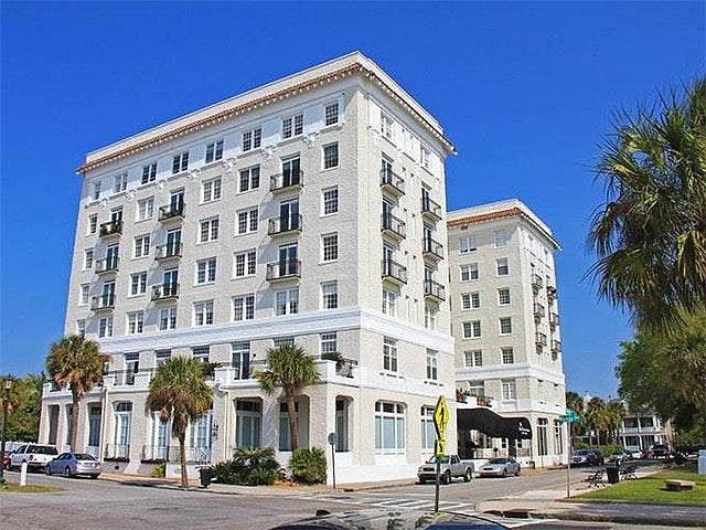 Exterior of building has recently been renovated. The apartment is on the top floor facing the water.