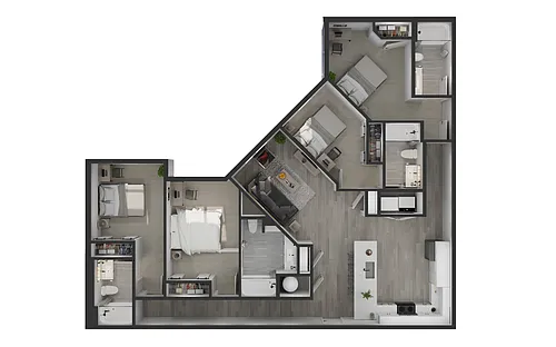 Floor plan 4B - 4X4